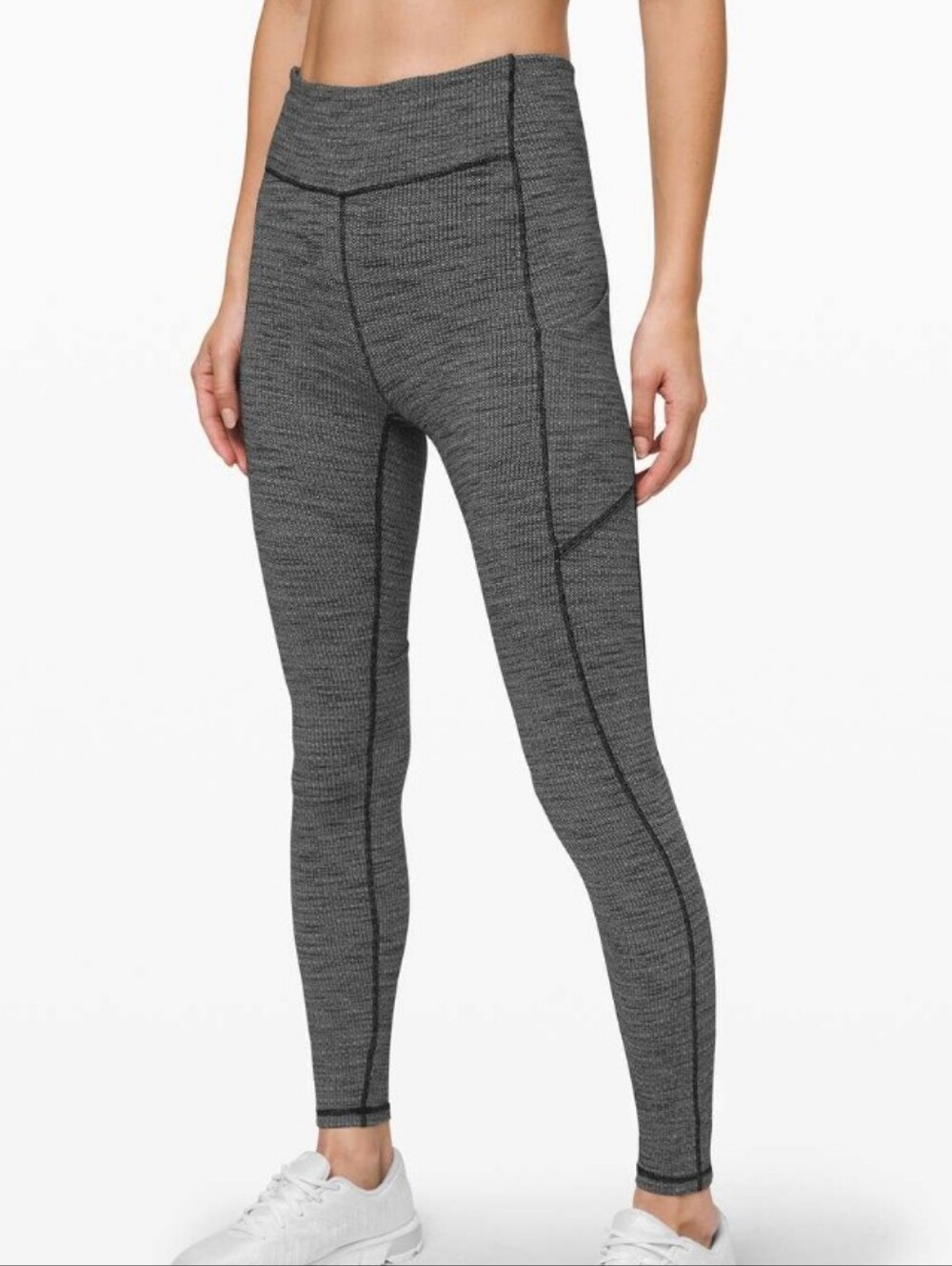Lululemon Speed Up Tight 30" - Variegated Knit Black Heathered Black - Picture 2 of 12